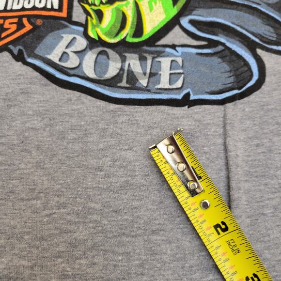 HARLEY DAVIDSON Shirt Mens XL Gray Biker to the Bone Skull Mullet Blue New - Picture 6 of 11